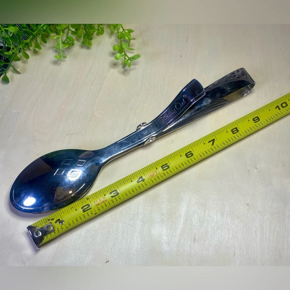 Pampered Chef Large Stainless‎ Double Spoon Serving Tongs